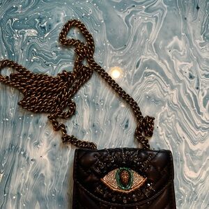 Black Quilted Eye Embellished Bag Kurt Geiger